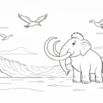 coloriage Mammouth pour enfants a imprimer gratuit