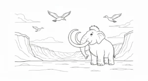 coloriage Mammouth pour enfants a imprimer gratuit