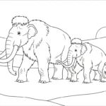 coloriage Mammouth pour enfant de 3 ans