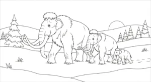 coloriage Mammouth pour enfant de 3 ans
