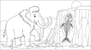 coloriage Mammouth à imprimer pour enfant de 2 ans