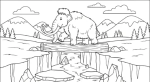 coloriage Mammouth pour enfant de 3 ans