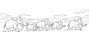 coloriage Mammouth pour enfants à télécharger