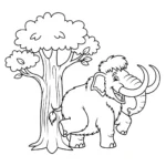 coloriage Mammouth à imprimer pour enfant de 8 ans