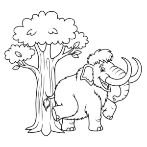 coloriage Mammouth à imprimer pour enfant de 8 ans