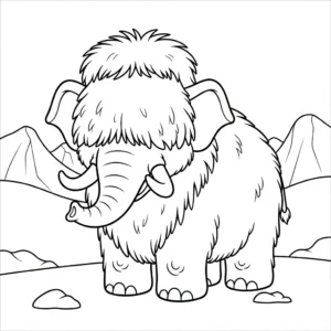 image pour coloriage Mammouth enfant