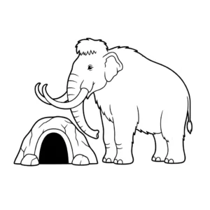 coloriage Mammouth pour enfant de 4 ans
