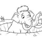 coloriage Mammouth à imprimer pour enfant de 4 ans