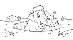 coloriage Mammouth à imprimer pour enfant de 4 ans
