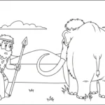 coloriage Mammouth à imprimer kawaii