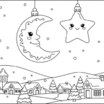 coloriage Noël Kawaii updated à imprimer kawaii