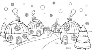 coloriage Noël Kawaii updated à imprimer pour enfant de 2 ans