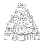 imprimer coloriage Noël Kawaii updated