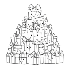 imprimer coloriage Noël Kawaii updated