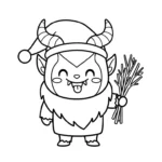 coloriage Noël Kawaii updated à imprimer pour enfant de 3 ans