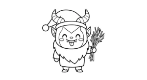 coloriage Noël Kawaii updated à imprimer pour enfant de 3 ans