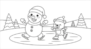 coloriage Noël Kawaii updated et dessin a imprimer