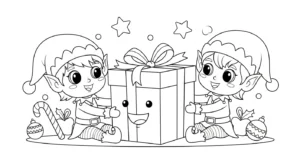 coloriage Noël Kawaii updated a imprimer