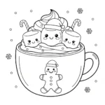 coloriage Noël Kawaii updated à imprimer