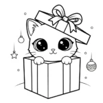 coloriage Noël Kawaii updated gratuit a imprimer