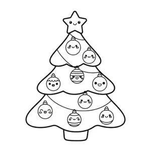 coloriage Noël Kawaii updated gratuit en ligne