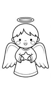 coloriage Noël Kawaii updated à imprimer pour enfant de 4 ans