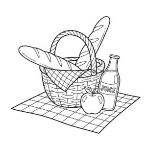 coloriage Pique Nique à imprimer pour enfant de 6 ans