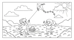 coloriage Pique Nique pour primaire