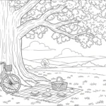 coloriage Pique Nique pour enfant de 6 ans