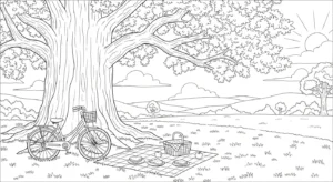coloriage Pique Nique pour enfant de 6 ans