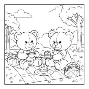 coloriage Pique Nique et découpage à imprimer