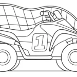 coloriage Quad updated et decoupage