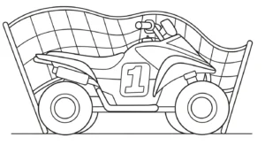 coloriage Quad updated et decoupage