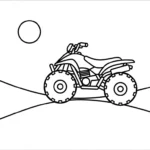 coloriage Quad updated et decoupage