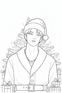 coloriage Saja Boys Noël pour primaire