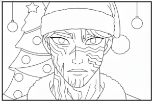 coloriage Saja Boys Noël pour enfant de 7 ans