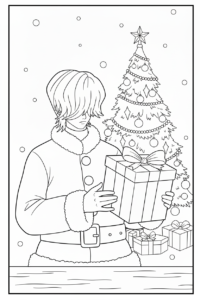 coloriage Saja Boys Noël à imprimer pour enfants