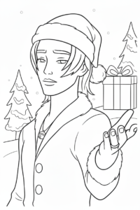 coloriage Saja Boys Noël à imprimer pour enfant de 12 ans