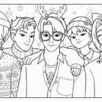 coloriage Saja Boys Noël à imprimer pour enfants