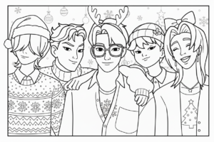 coloriage Saja Boys Noël à imprimer pour enfants