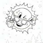coloriage Sprunki Noël et découpage à imprimer