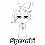 coloriage Sprunki Noël pour enfant de 7 ans