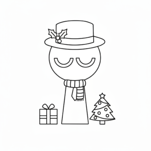 coloriage Sprunki Noël pour bebe a imprimer