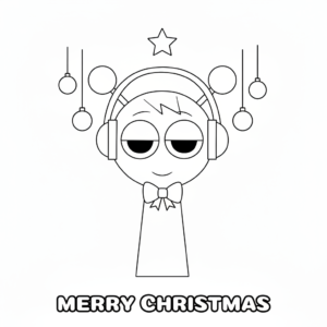 coloriage Sprunki Noël gratuit a imprimer