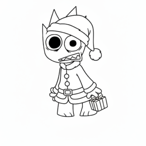 coloriage Sprunki Noël pour enfant de 10 ans