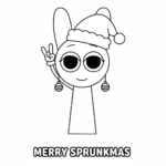 coloriage Sprunki Noël pour bebe a imprimer