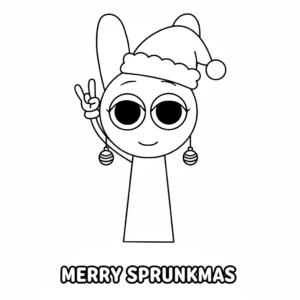 coloriage Sprunki Noël pour bebe a imprimer