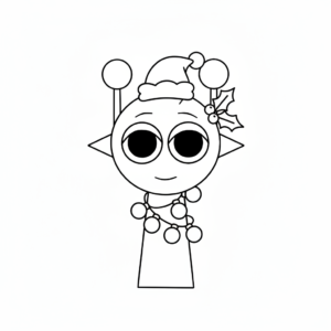 coloriage Sprunki Noël a imprimer gratuitement