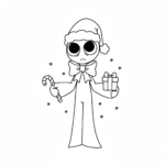 coloriage Sprunki Noël à imprimer pour enfant de 12 ans