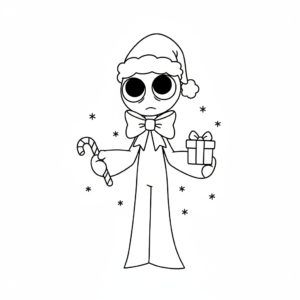 coloriage Sprunki Noël à imprimer pour enfant de 12 ans